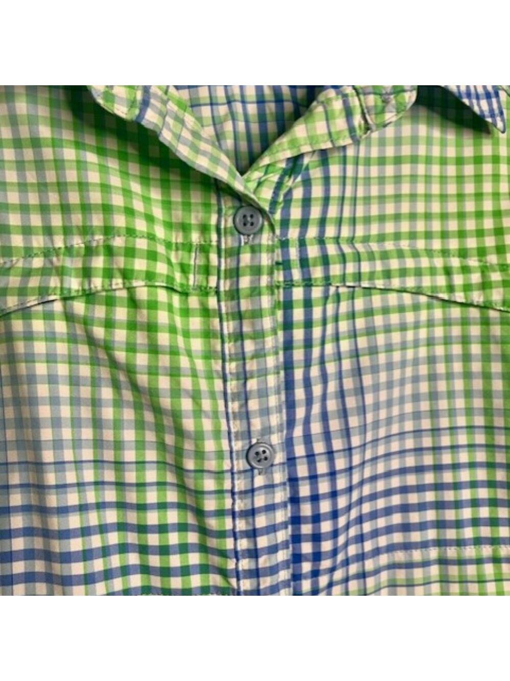 Columbia Silver Ridge Checked Shirt Roll Up Omni Shade - Green/Blue/White - XL - Picture 7 of 12